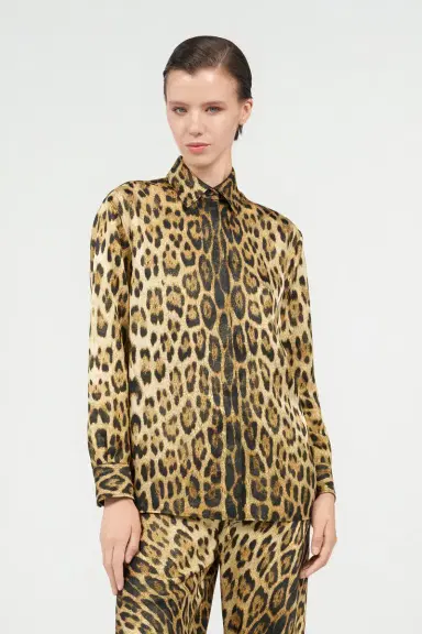 Roberto Cavalli Silk Shirt with Jaguar Print | Thumbnail 2 Roberto Cavalli Silk Shirt with Jaguar Print | Thumbnail 2