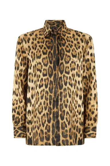 Roberto Cavalli Silk Shirt with Jaguar Print | Thumbnail 1 Roberto Cavalli Silk Shirt with Jaguar Print | Thumbnail 1