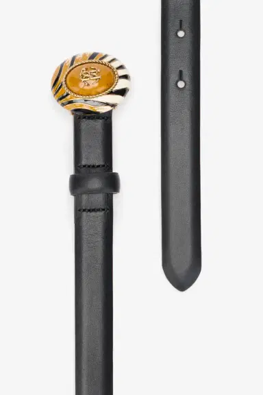 Roberto Cavalli Black Leather Belt With Monogram RC Buckle | Thumbnail 2 Roberto Cavalli Black Leather Belt With Monogram RC Buckle | Thumbnail 2