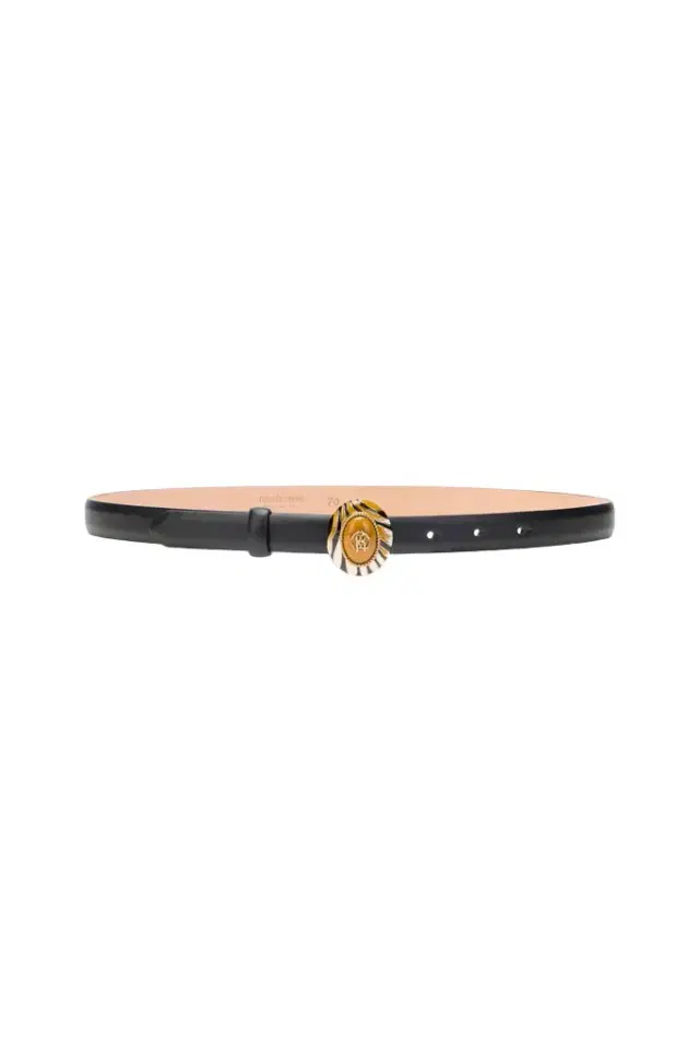 Roberto Cavalli Black Leather Belt With Monogram RC Buckle