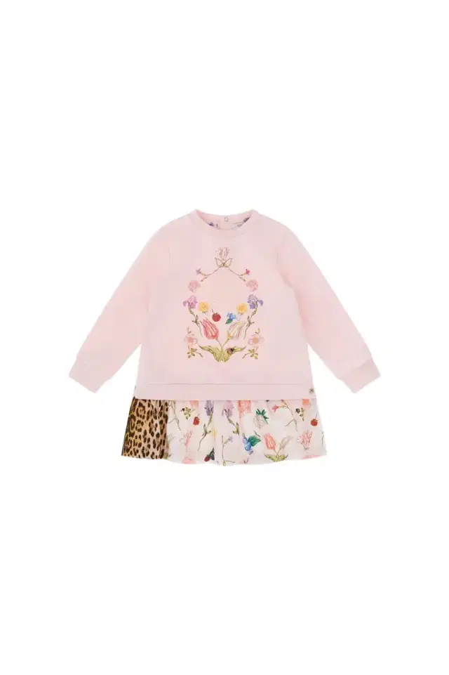 Roberto Cavalli Floral Animal Print Sweatshirt Dress