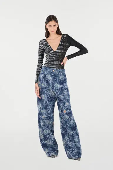 Roberto Cavalli Loose Fit Bleached-Effect Jeans | Thumbnail 7