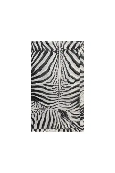 Roberto Cavalli Silk Scarf With White Tigress Print | Thumbnail 1 Roberto Cavalli Silk Scarf With White Tigress Print | Thumbnail 1