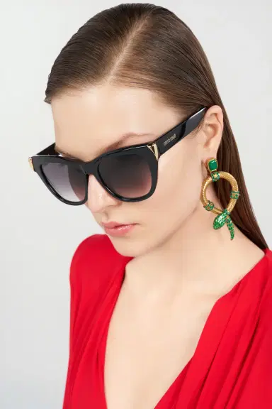 Roberto Cavalli Sunglasses with feminine cat-eye and feng on sides | Thumbnail 2