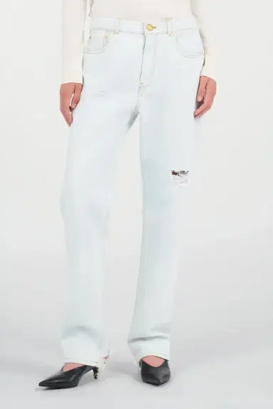 Roberto Cavalli Light-Wash Denim Jeans with Distressed Details | Thumbnail 2