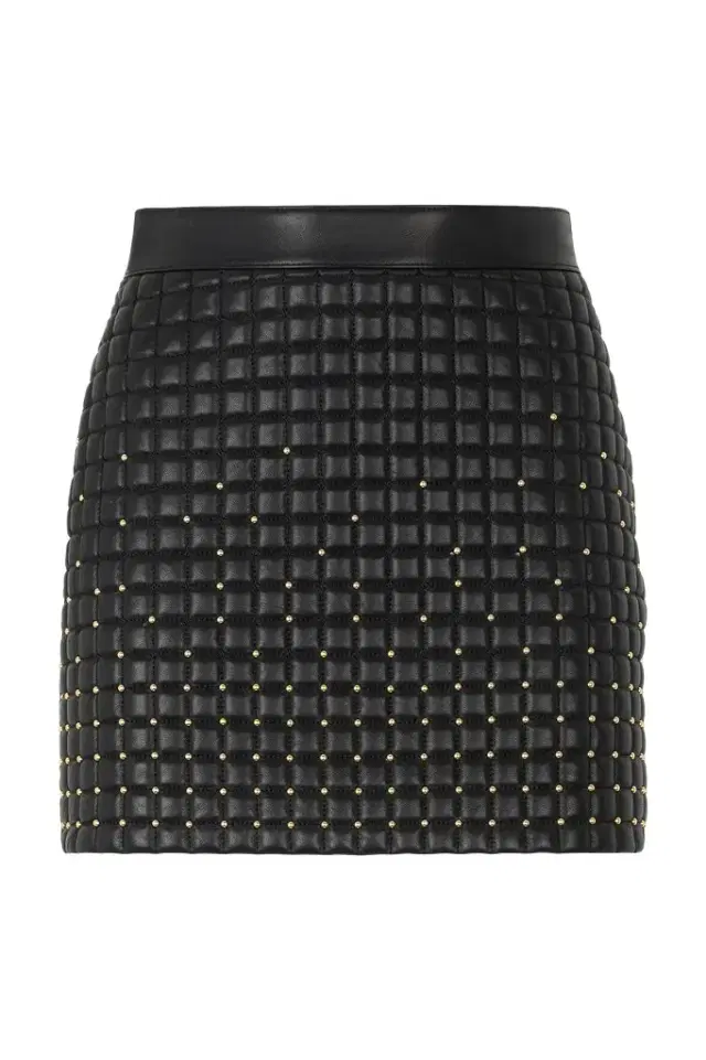 Roberto Cavalli Quilted Leather Miniskirt