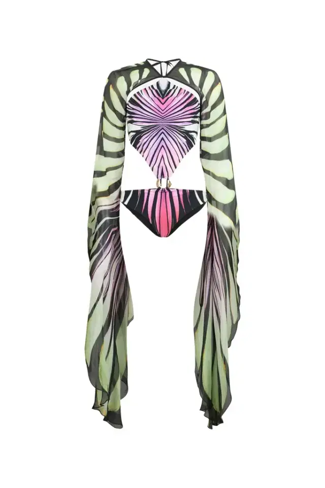 Ray Of Paradise Print One-Piece Swimsuit
