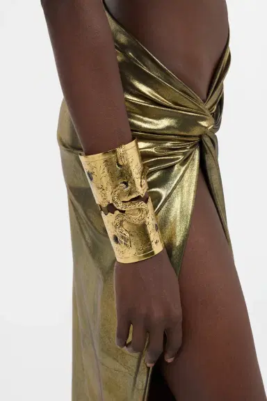 Roberto Cavalli Antiqued Gold Cuff Bracelet with Snake | Thumbnail 2