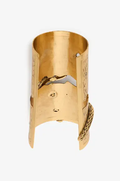 Roberto Cavalli Antiqued Gold Cuff Bracelet with Snake | Thumbnail 3
