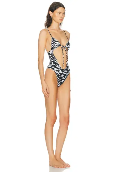The Attico Zebra One Piece Swimsuit | Thumbnail 2 The Attico Zebra One Piece Swimsuit | Thumbnail 2