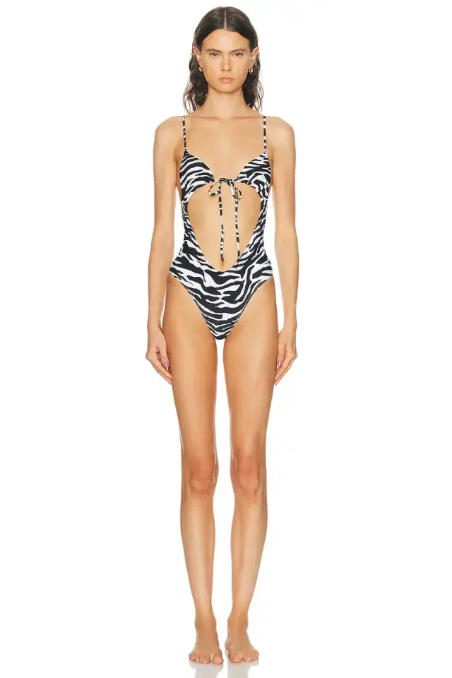 THE ATTICO Zebra One Piece Swimsuit