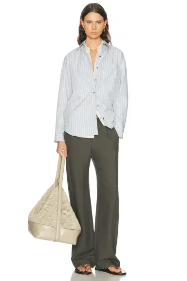 LESET Yoshi Stripe Classic Button Down Top | Thumbnail 4