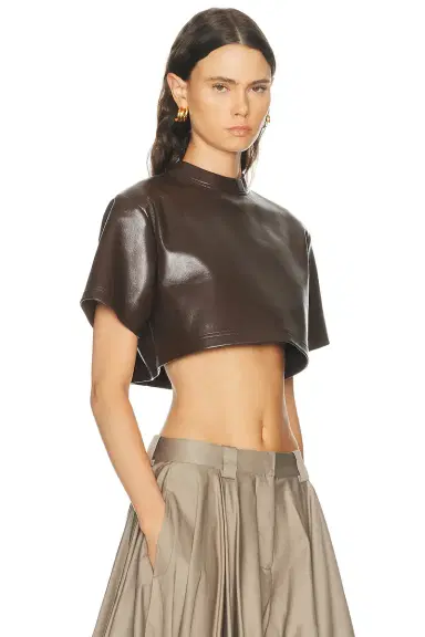 Balenciaga Cropped Leather Shirt | Thumbnail 2 Balenciaga Cropped Leather Shirt | Thumbnail 2