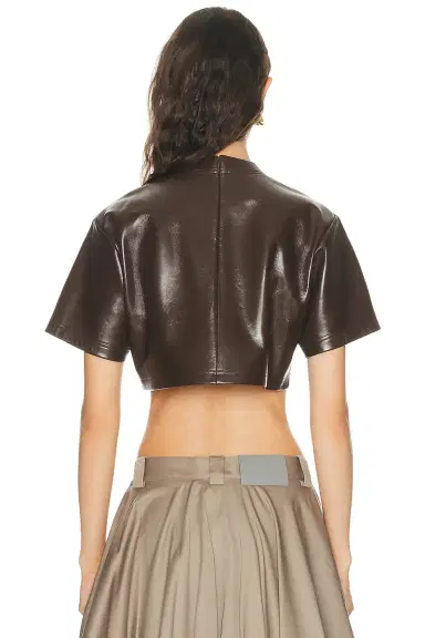 Balenciaga Cropped Leather Shirt | Thumbnail 3 Balenciaga Cropped Leather Shirt | Thumbnail 3