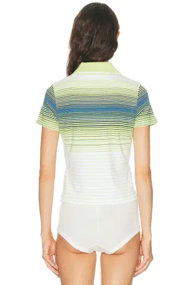 Casablanca Striped Polo Top | Thumbnail 3 Casablanca Striped Polo Top | Thumbnail 3