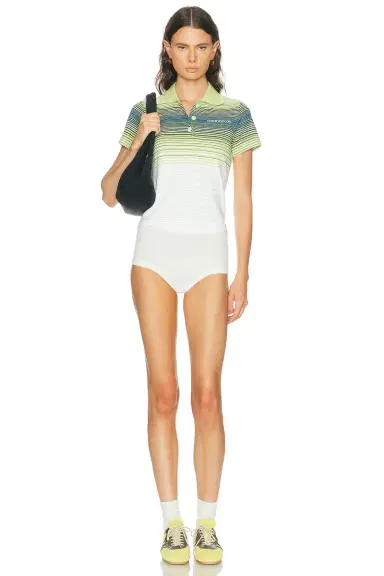 Casablanca Striped Polo Top | Thumbnail 4 Casablanca Striped Polo Top | Thumbnail 4