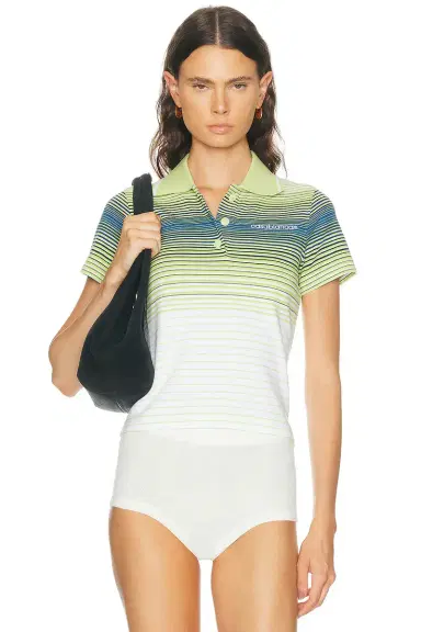 Casablanca Striped Polo Top | Thumbnail 1 Casablanca Striped Polo Top | Thumbnail 1