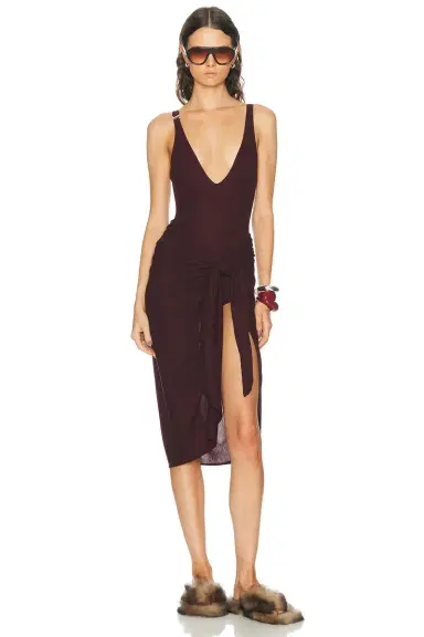 The Attico High Slit Midi Dress | Thumbnail 1