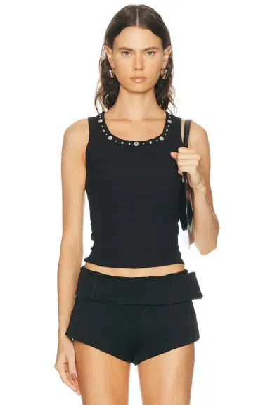 Versace Embroidered Tank Top | Thumbnail 1 Versace Embroidered Tank Top | Thumbnail 1