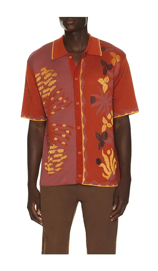 Scotch & Soda Knitted Jacquard Short Sleeve Shirt