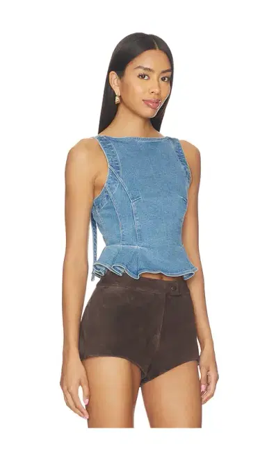 Free People Sunfaded Denim Top | Thumbnail 2 Free People Sunfaded Denim Top | Thumbnail 2