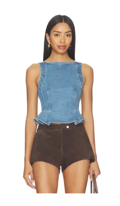 Free People Sunfaded Denim Top | Thumbnail 1 Free People Sunfaded Denim Top | Thumbnail 1