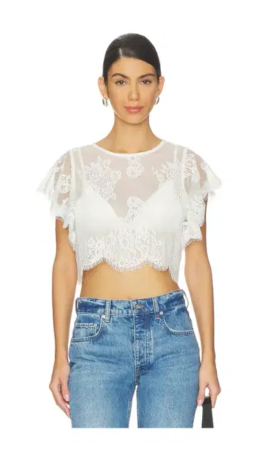 Free People Lunar Ash Lace Top | Thumbnail 1 Free People Lunar Ash Lace Top | Thumbnail 1