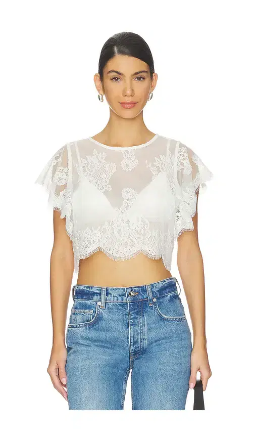 Free People Lunar Ash Lace Top