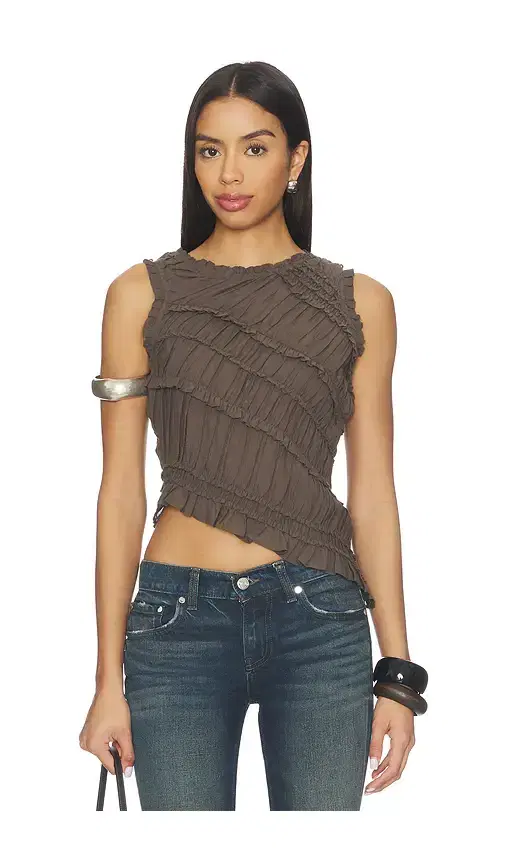 Free People Pink Sands Smocked Top