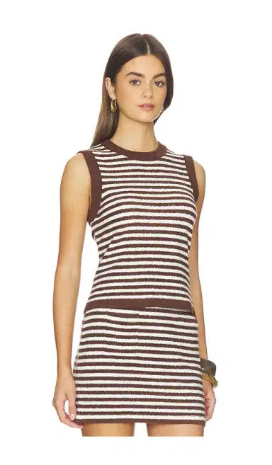 525 America Alessia Teddy Stripe Crew Neck Tank | Thumbnail 2 525 America Alessia Teddy Stripe Crew Neck Tank | Thumbnail 2