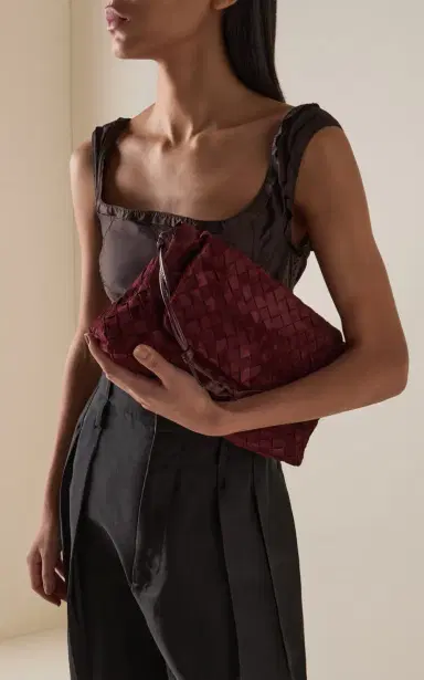 Bottega Veneta Giorno Intrecciato Suede Clutch | Thumbnail 2 Bottega Veneta Giorno Intrecciato Suede Clutch | Thumbnail 2