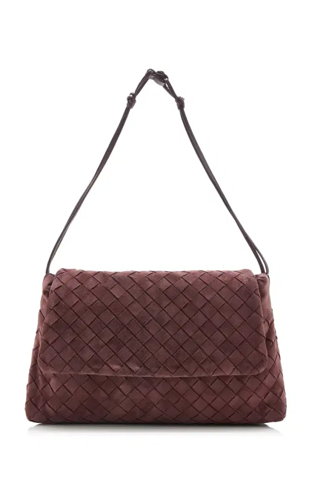 Bottega Veneta Giorno Intrecciato Suede Clutch