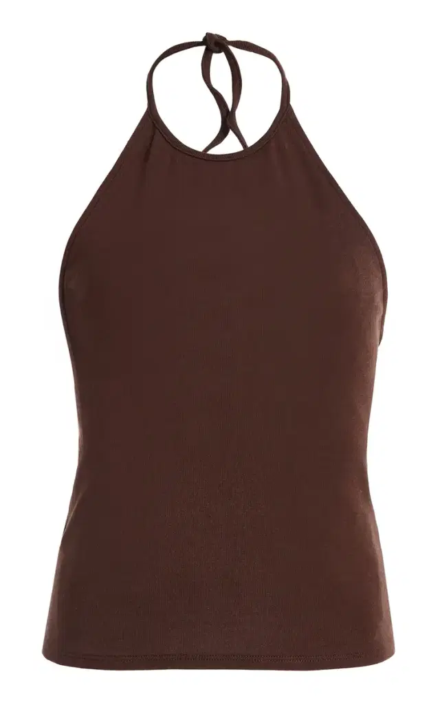DONNI. The Baby Ribbed Cotton Halter Top