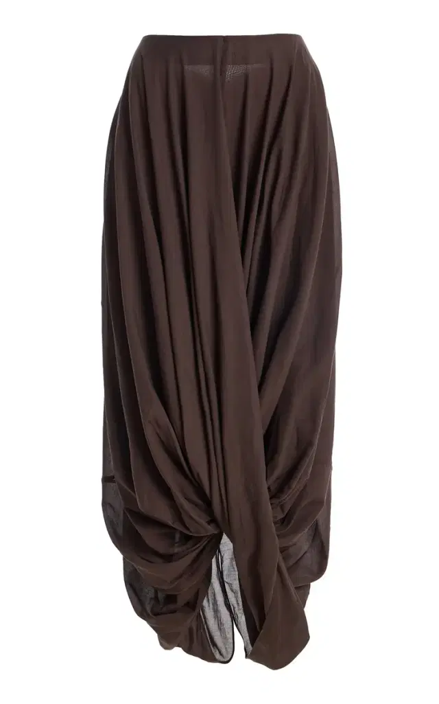 Cocoon Ruffled Jersey Midi Skirt