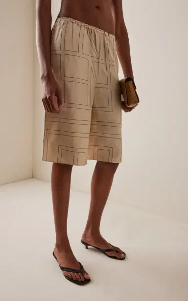 TOTEME Monogram Silk Pajama Culottes | Thumbnail 3 TOTEME Monogram Silk Pajama Culottes | Thumbnail 3
