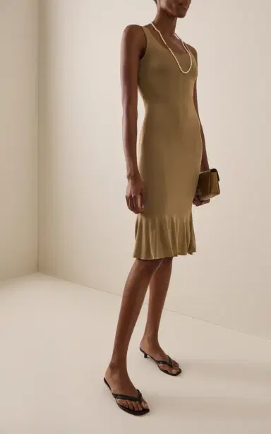 TOTEME Fluted Hem Midi Dress | Thumbnail 2 TOTEME Fluted Hem Midi Dress | Thumbnail 2