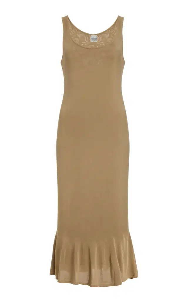 Fluted Hem Midi Dress