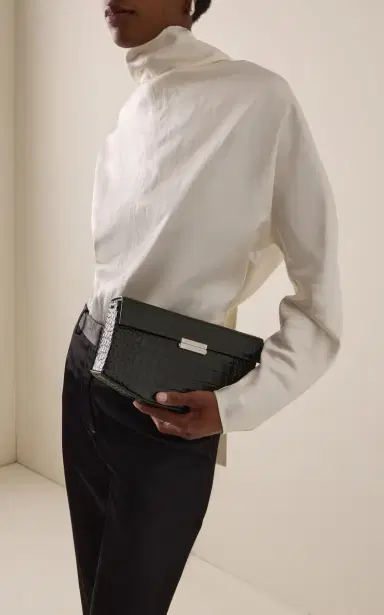 Toteme Clip Croc-Embossed Leather Shoulder Bag | Thumbnail 2 Toteme Clip Croc-Embossed Leather Shoulder Bag | Thumbnail 2