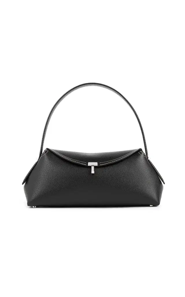 Toteme T-Lock Grained Leather Shoulder Bag