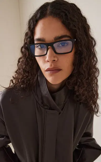 Saint Laurent Betty Thin Square-Frame Acetate Glasses | Thumbnail 2