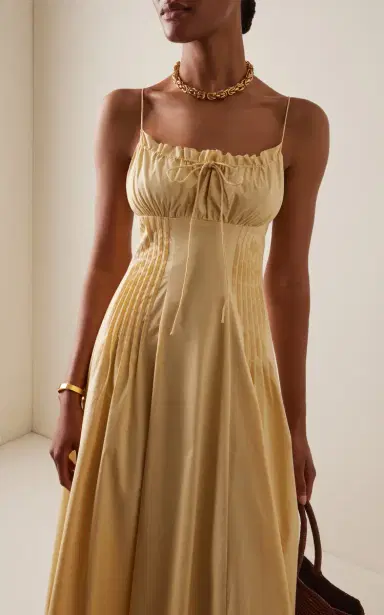 Staud Margi Ruffled Cotton-Blend Maxi Dress | Thumbnail 3 Staud Margi Ruffled Cotton-Blend Maxi Dress | Thumbnail 3