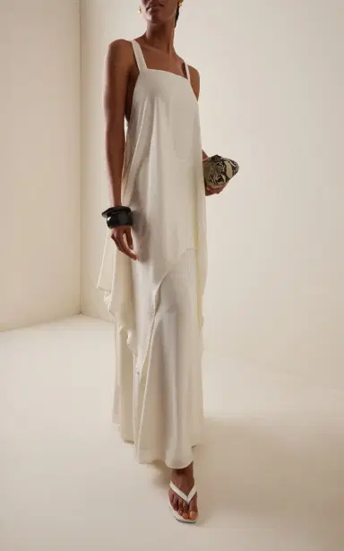 STAUD Kira Draped Silk Maxi Dress | Thumbnail 2