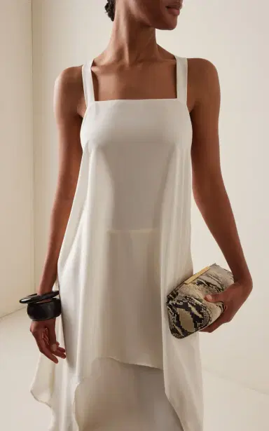 STAUD Kira Draped Silk Maxi Dress | Thumbnail 3