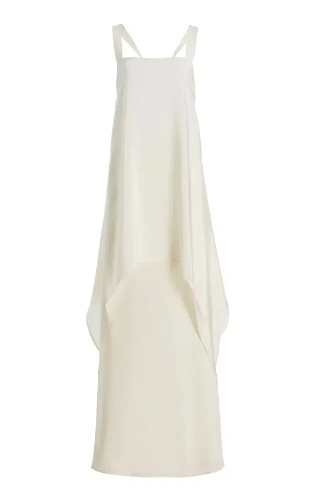 STAUD Kira Draped Silk Maxi Dress