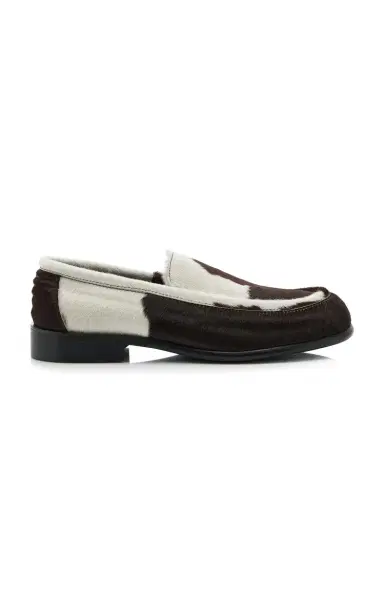 Hvoya Exclusive Bowie Cow-Print Pony Hair Loafers | Thumbnail 1 Hvoya Exclusive Bowie Cow-Print Pony Hair Loafers | Thumbnail 1