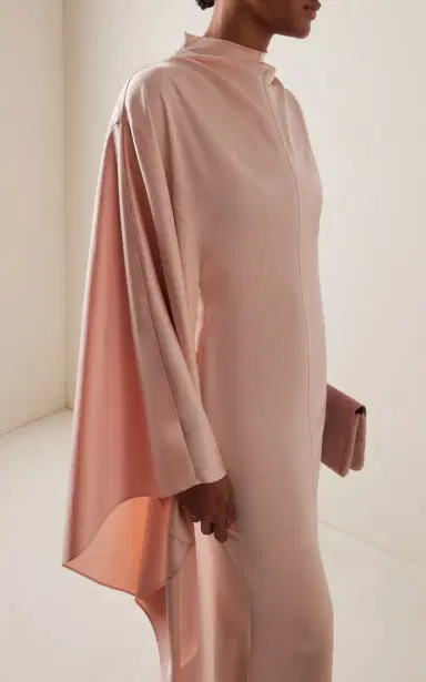 DE LA VALI Exclusive Dedalo Satin Cape-Sleeve Maxi Dress | Thumbnail 3 DE LA VALI Exclusive Dedalo Satin Cape-Sleeve Maxi Dress | Thumbnail 3