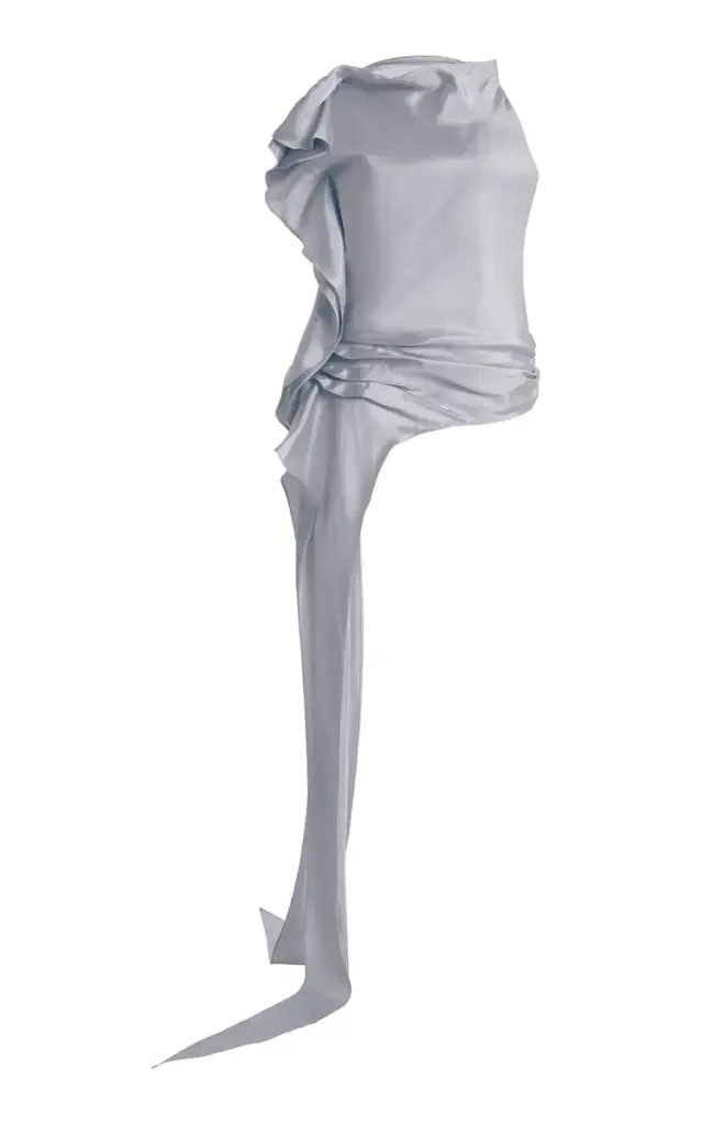 KALLMEYER Exclusive Elif Asymmetric Draped Satin Top