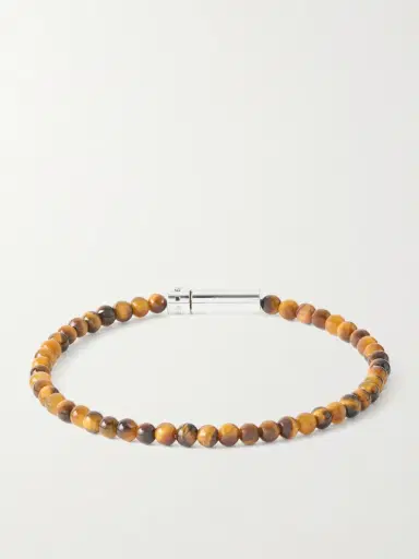 LE GRAMME 11g Sterling Silver and Tiger Eye Beaded Bracelet - Men | Thumbnail 3