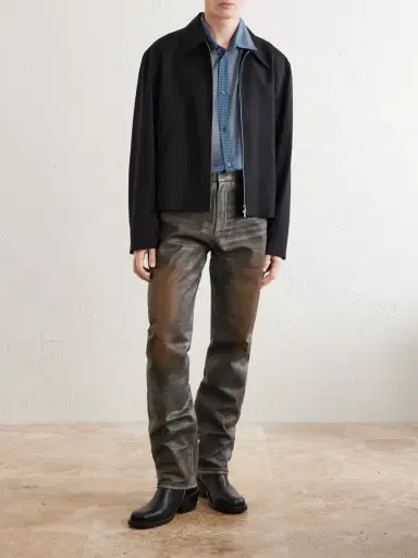 424 Straight-Leg Leather Trousers - Men | Thumbnail 2