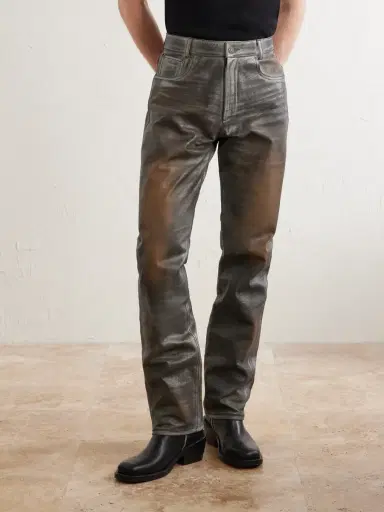 424 Straight-Leg Leather Trousers - Men | Thumbnail 3